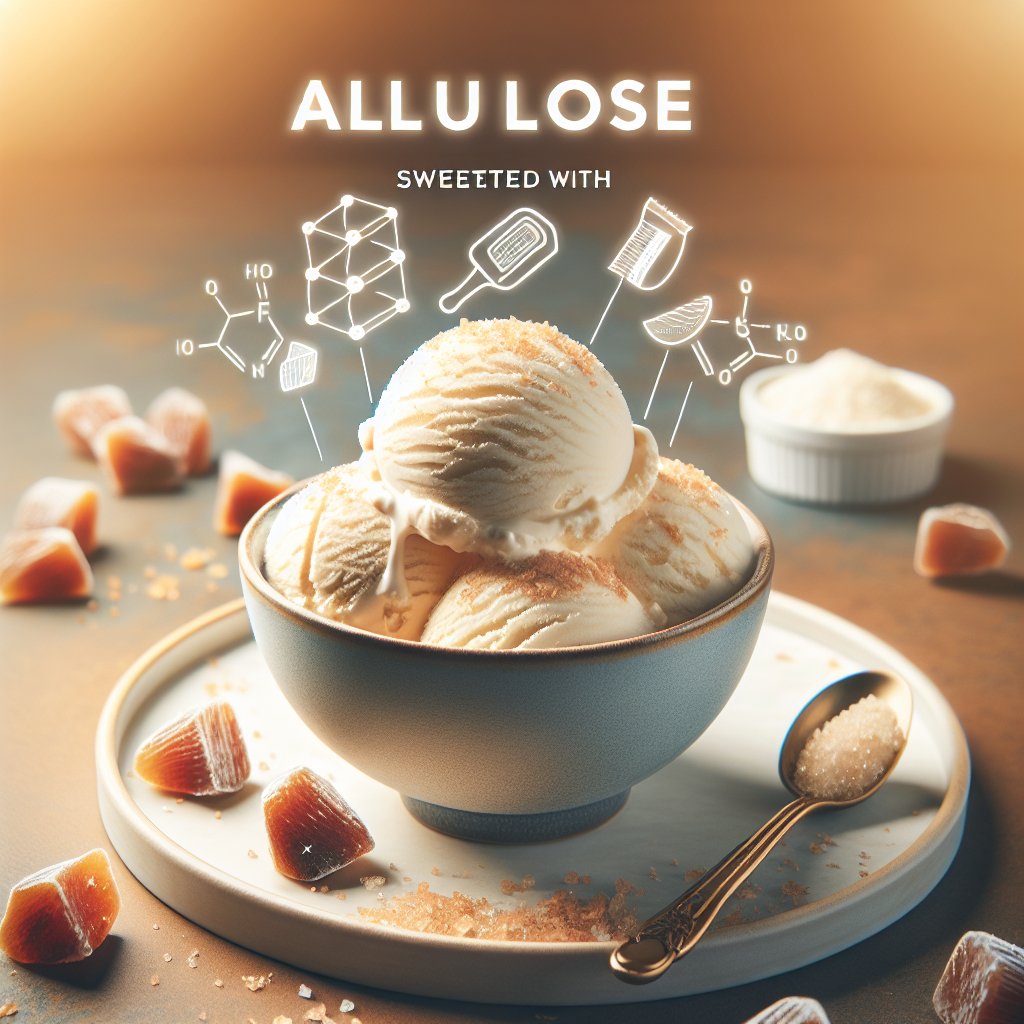 Creamy scoop of allulose-sweetened ice cream