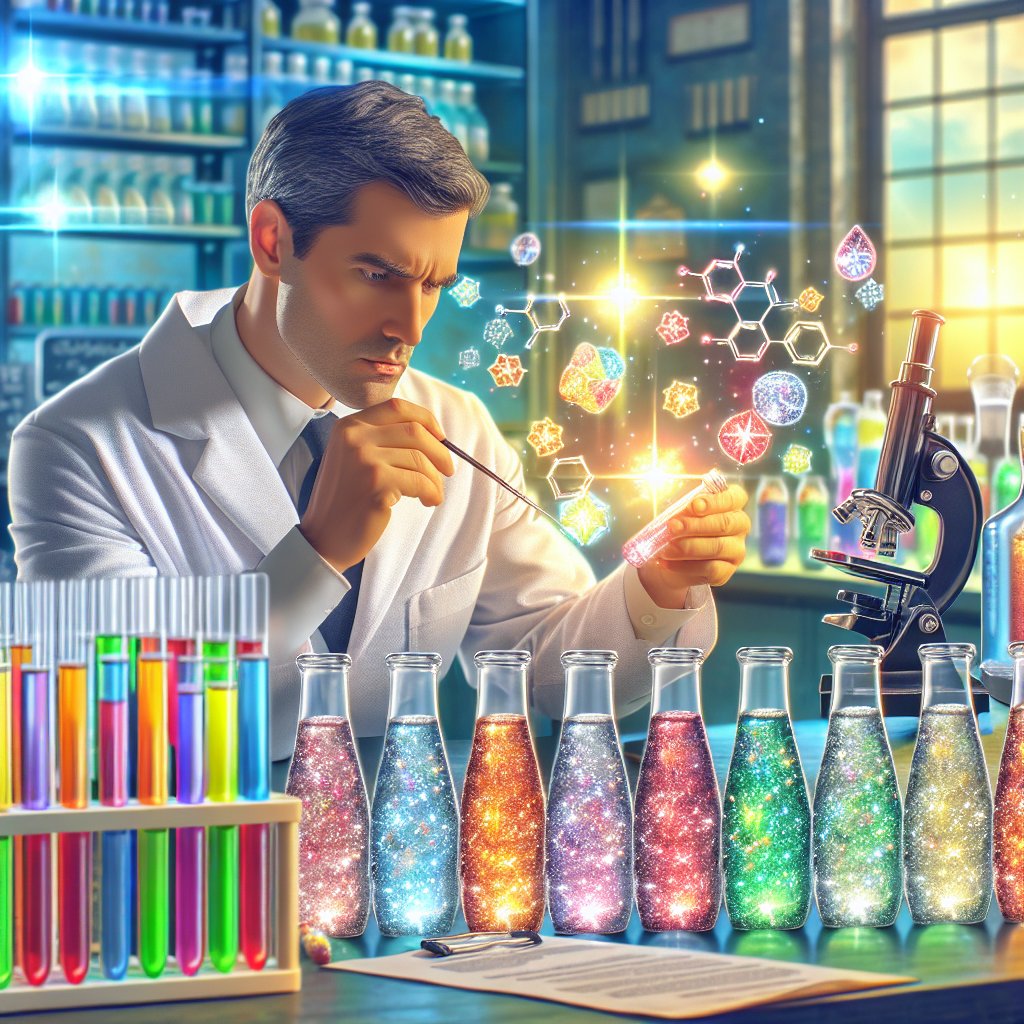 Scientist conducting expert analysis on Crystal Light flavors in a lab setting