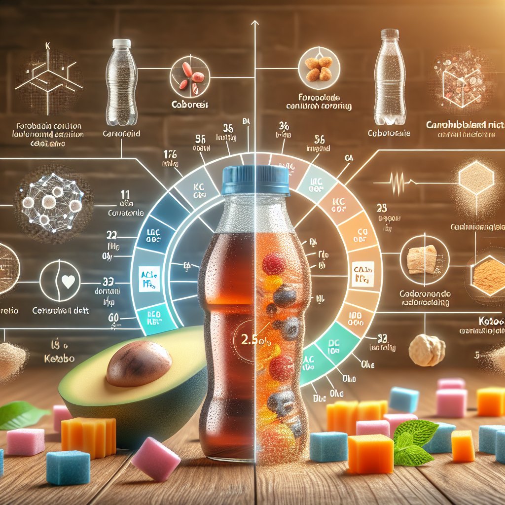 Visual breakdown of Crystal Light ingredients and macronutrient composition for keto diet