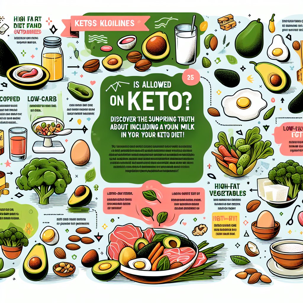 Vibrant Keto Diet Guidelines infographic featuring low-carb, high-fat foods like avocados, eggs, nuts, seeds, and green leafy vegetables.