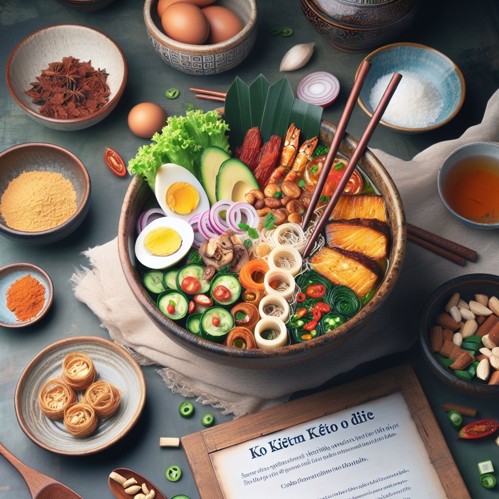 Keto-friendly Vietnamese dish with traditional ingredients and flavors