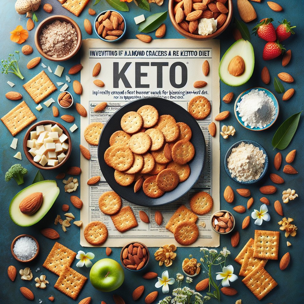 Assortment of almond-based snacks and low-carb ingredients, showcasing the versatility of almond flour for the keto diet.