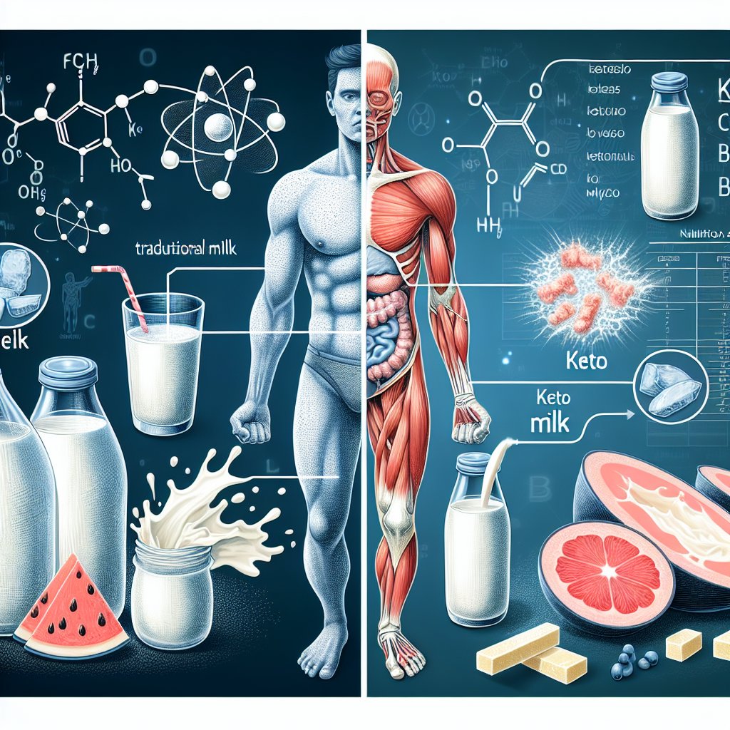 Image of traditional and low-carb milk, showcasing impact on ketosis for keto diet.