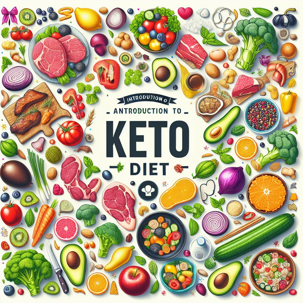 Assorted colorful keto-friendly foods including vegetables, lean meats, healthy fats and low-carb fruits arranged in an enticing display, symbolizing vitality and abundance on the keto diet.