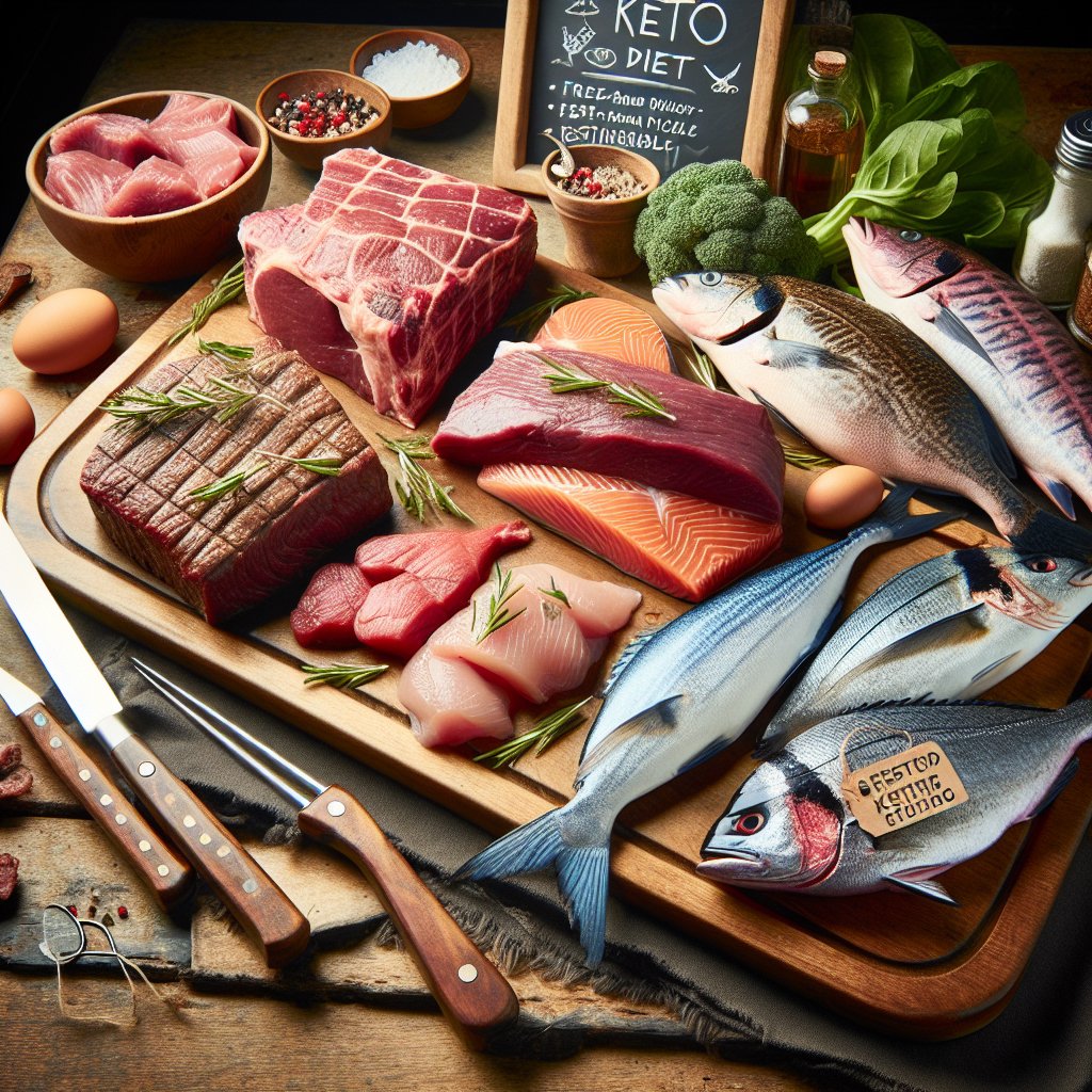 Diverse array of sustainable meats on butcher's block