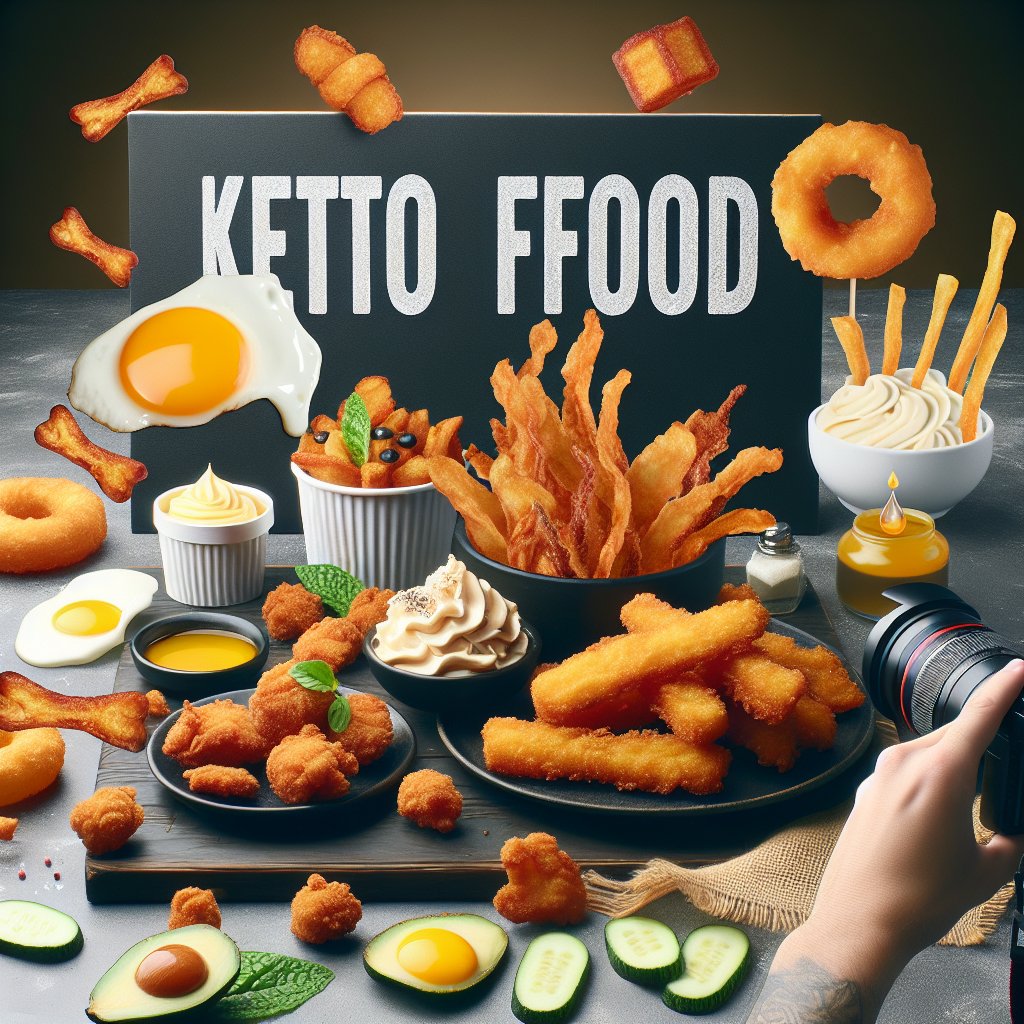 Assortment of golden and crispy keto fried food