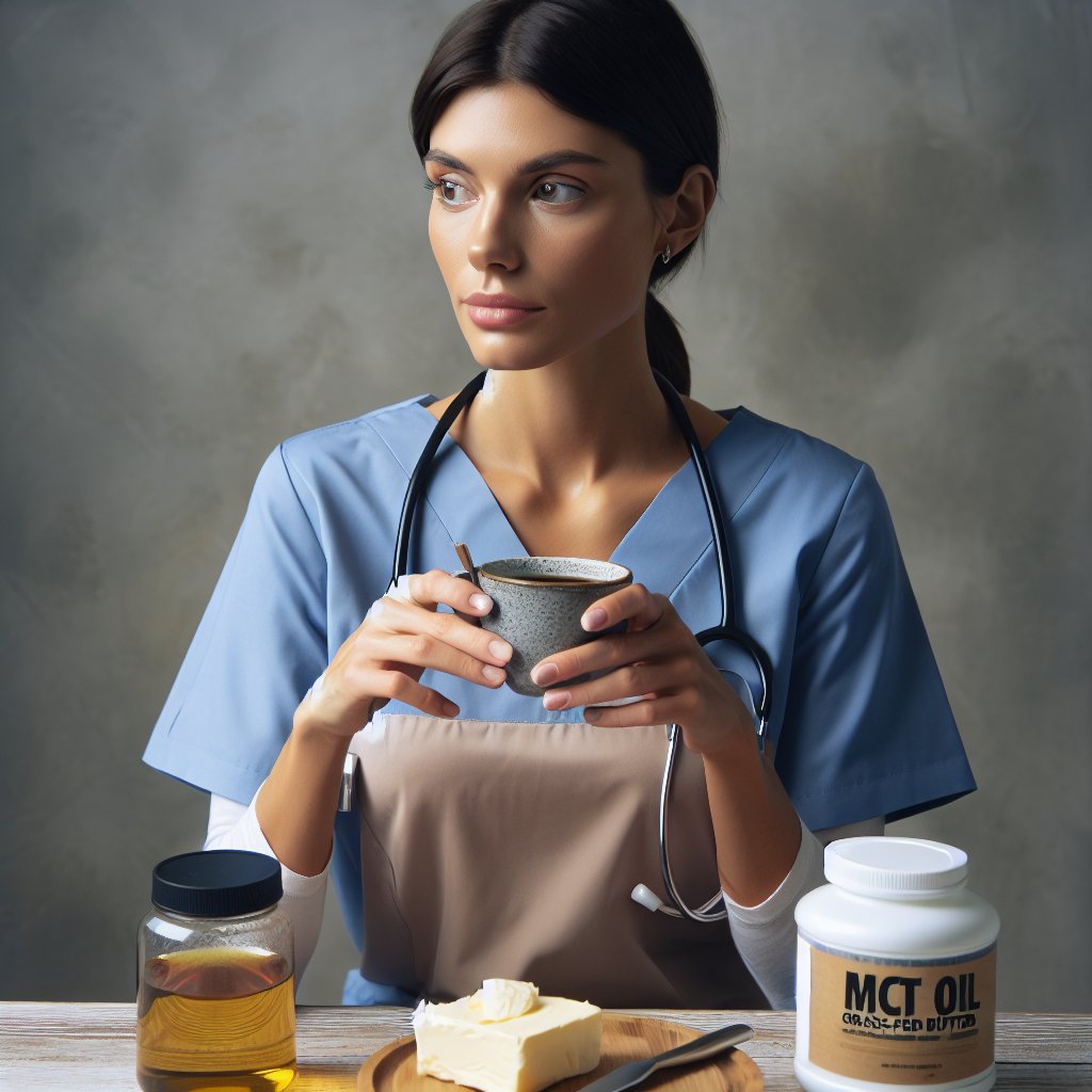 Person sipping keto diet coffee with a concerned expression, depicting the theme of potential risks and side effects.