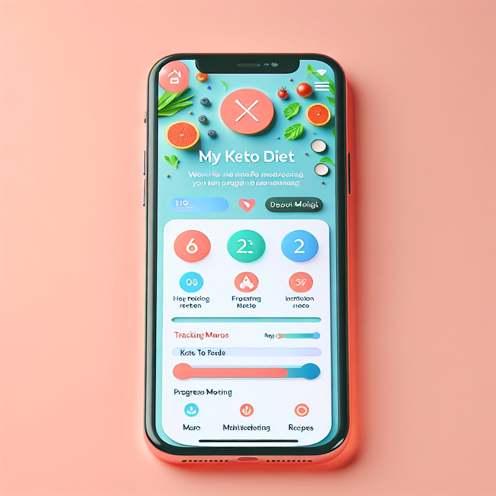 Sleek smartphone displaying My Keto Diet App interface