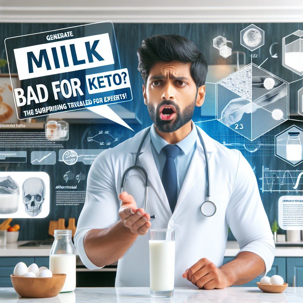 Nutritionist discussing the suitability of milk for the keto diet in a modern kitchen setting.