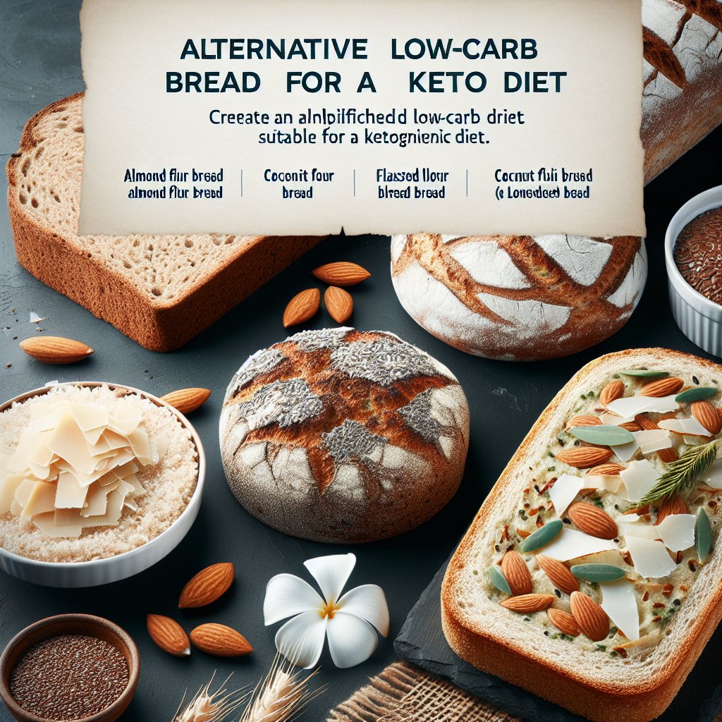 Variety of alternative low-carb bread options suitable for a ketogenic diet