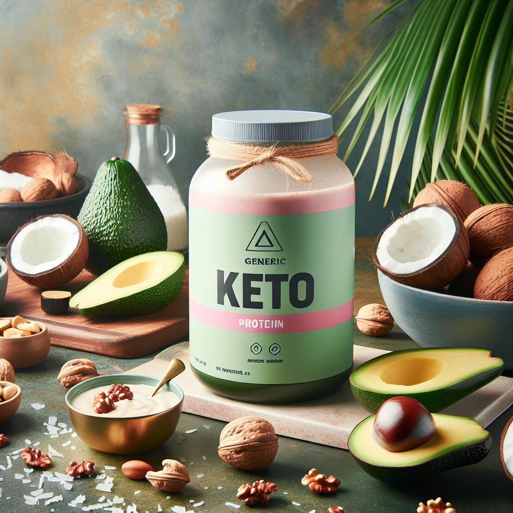 Vibrant kitchen counter adorned with keto-friendly ingredients and Premier Protein Shake