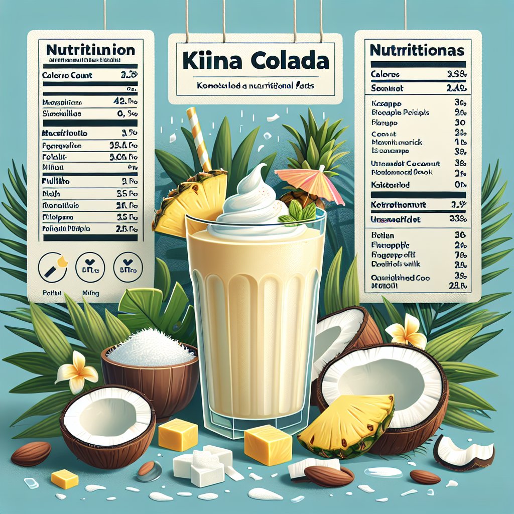 Keto pina colada smoothie with nutritional info