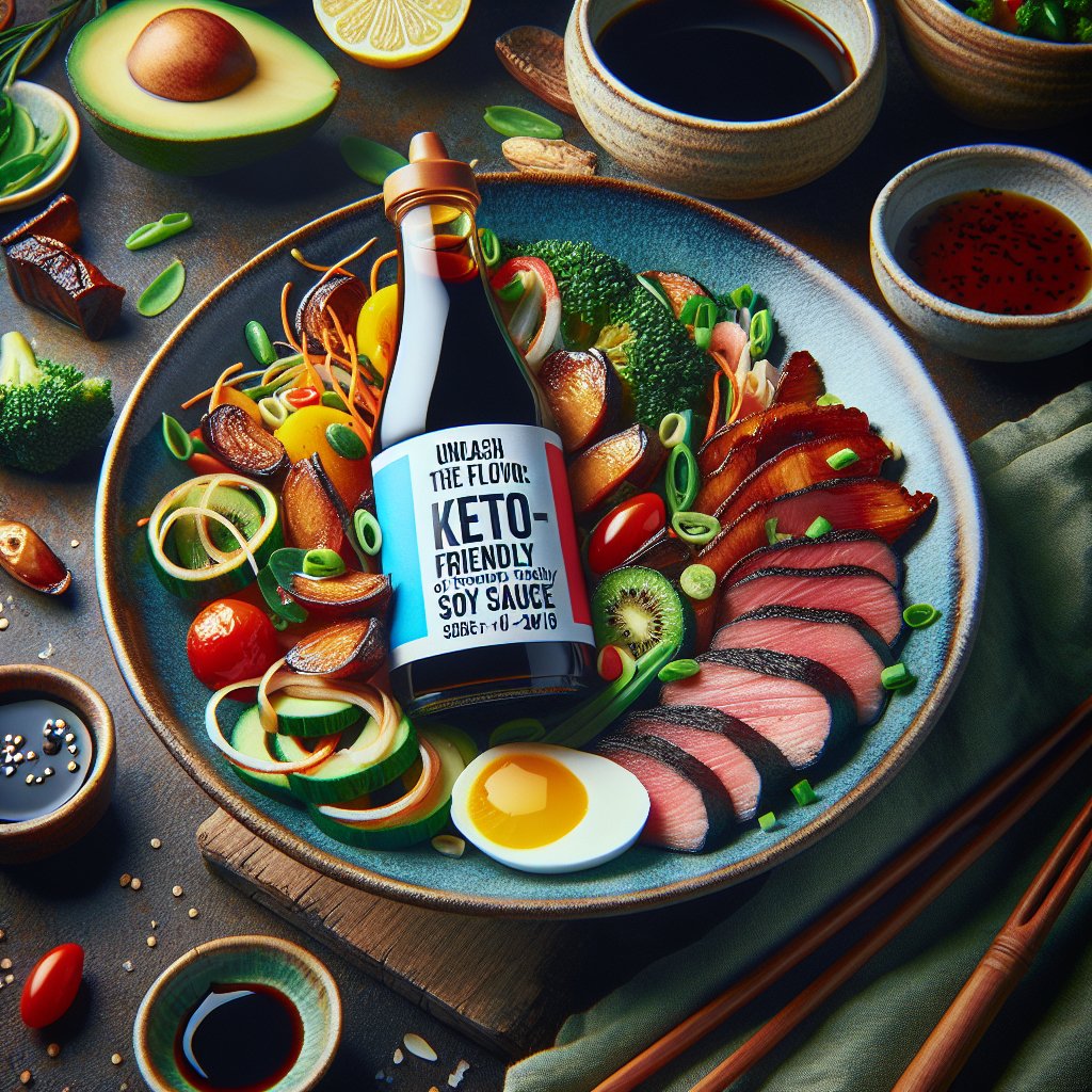 Vibrant and appetizing keto-friendly soy sauce spread showcasing the versatility of this delectable ingredient in keto cuisine.