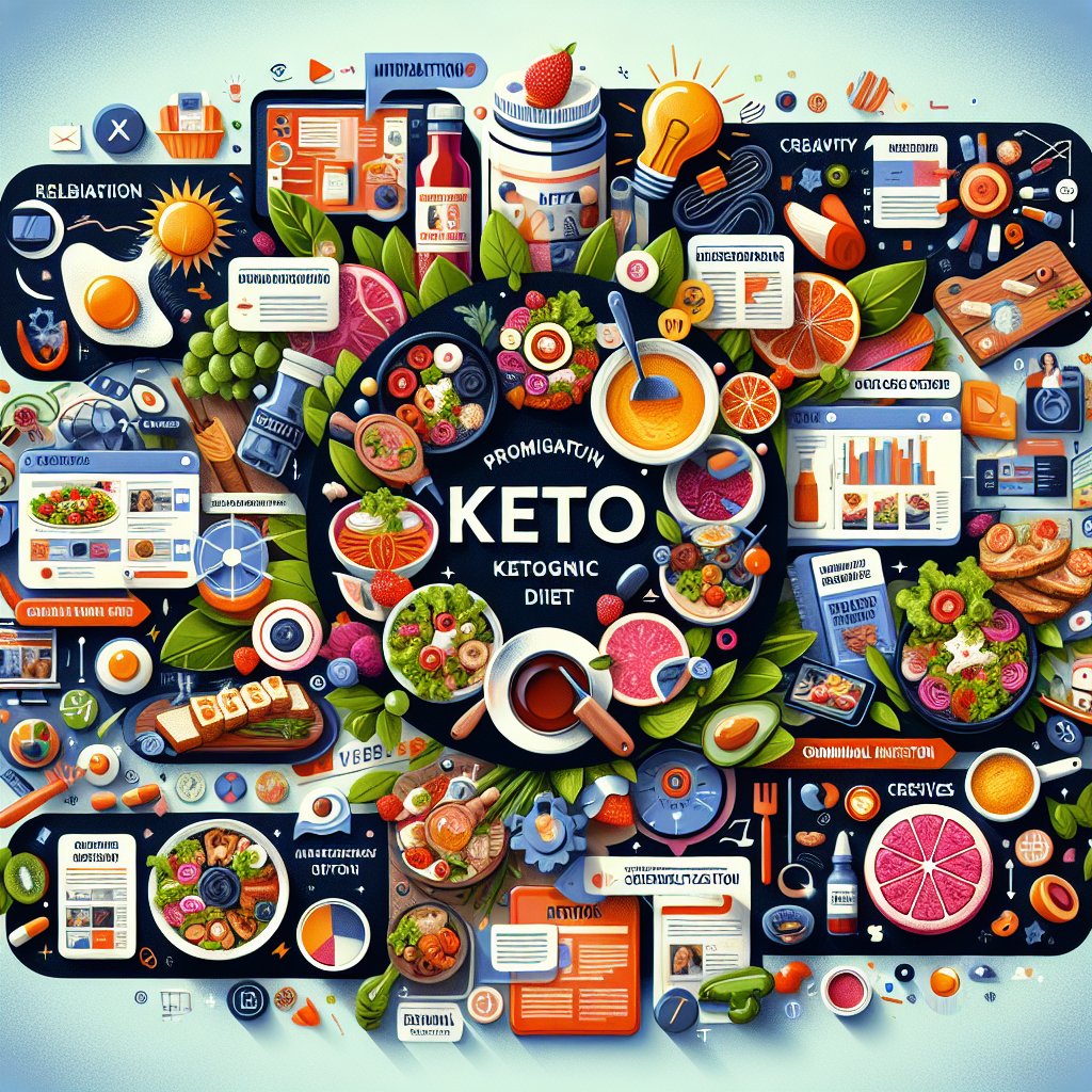 Vibrant collage featuring diverse keto-friendly dishes, interactive forums, and evidence-based nutritional information.