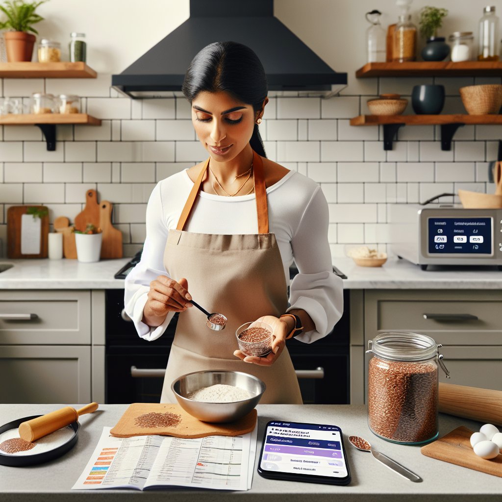 Person carefully measuring and preparing a keto-friendly meal with flax seeds while being mindful of potential side effects and interactions