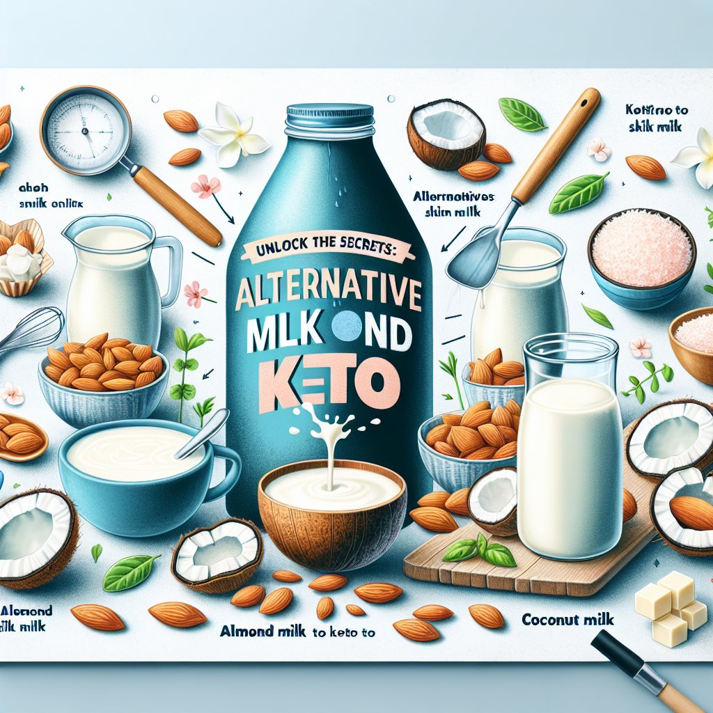 Assortment of keto-friendly alternative milk options including almond milk and coconut milk
