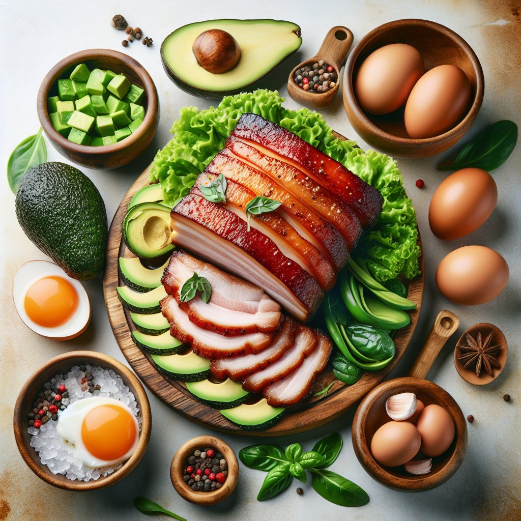 Succulent pork belly dish with keto-friendly ingredients