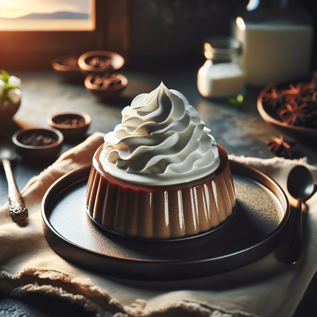 Sugar-free pudding dessert with cool whip on elegant platter