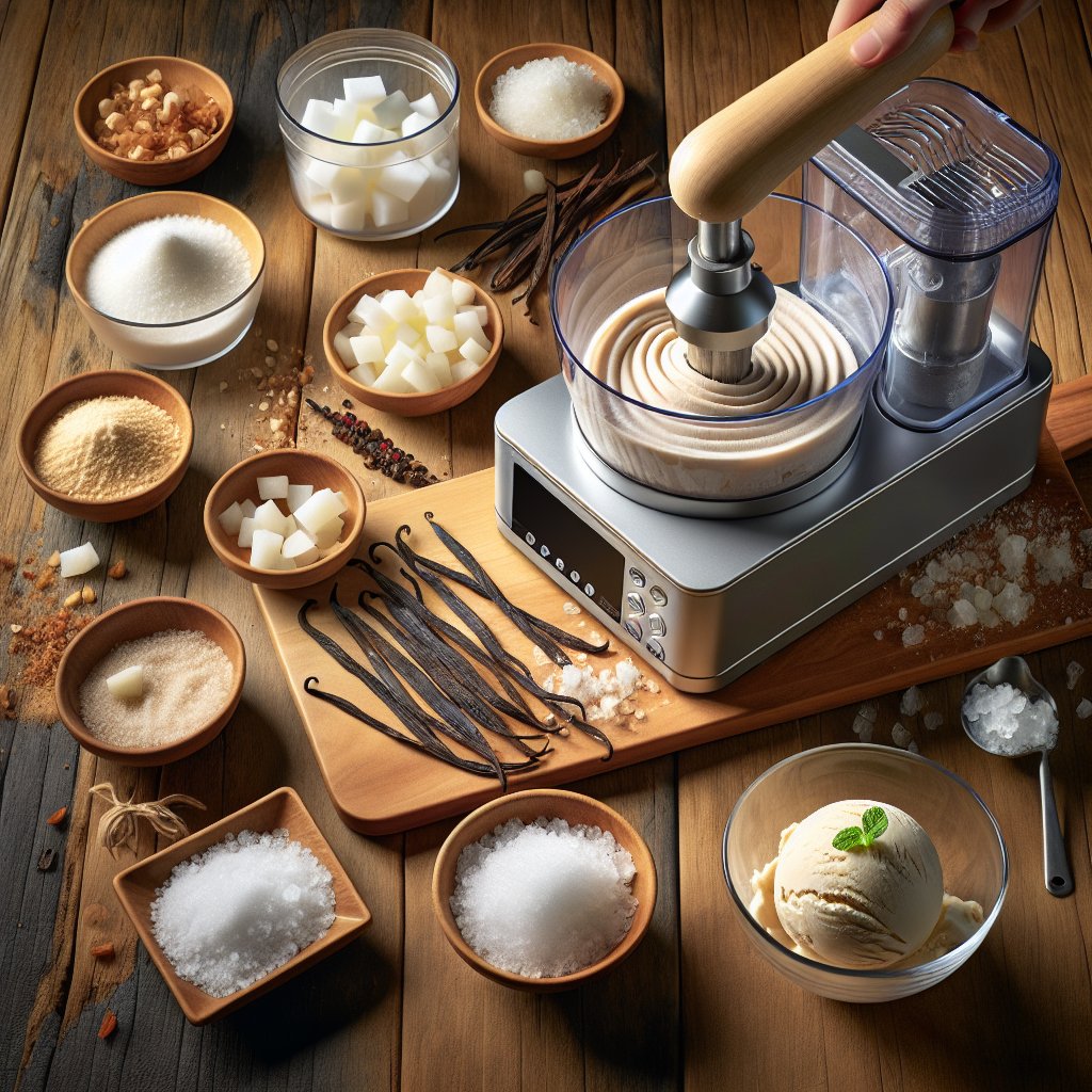 Step-by-step visual guide for blending keto-friendly ingredients in the Ninja Creami machine, showcasing smooth texture and creamy consistency.
