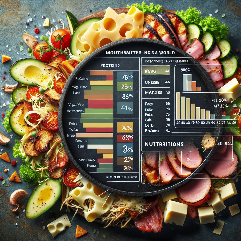 A visually appealing keto blackstone recipe showcasing macronutrients like carbs, protein, and fats.