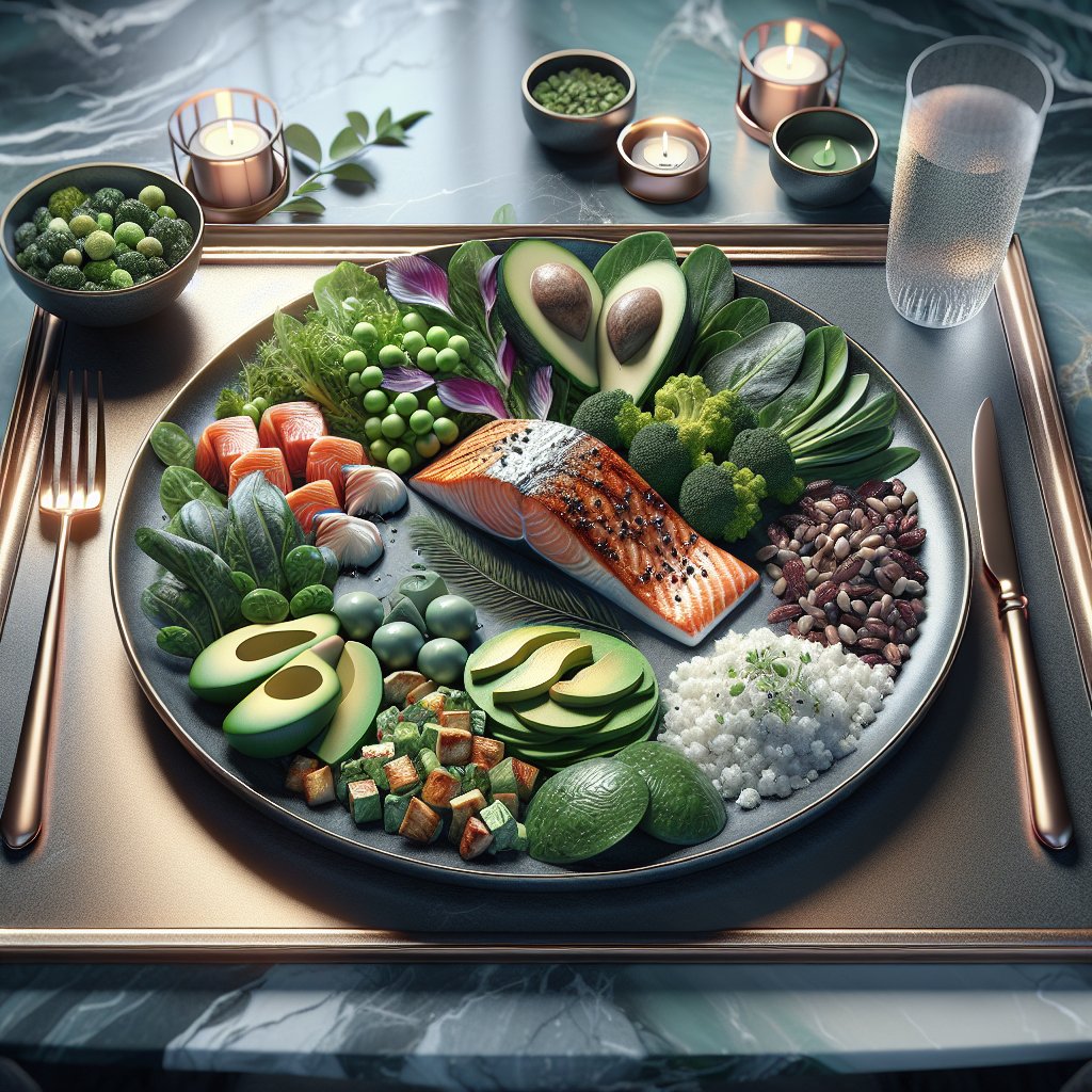 Meticulously arranged keto-friendly meal on modern table setting