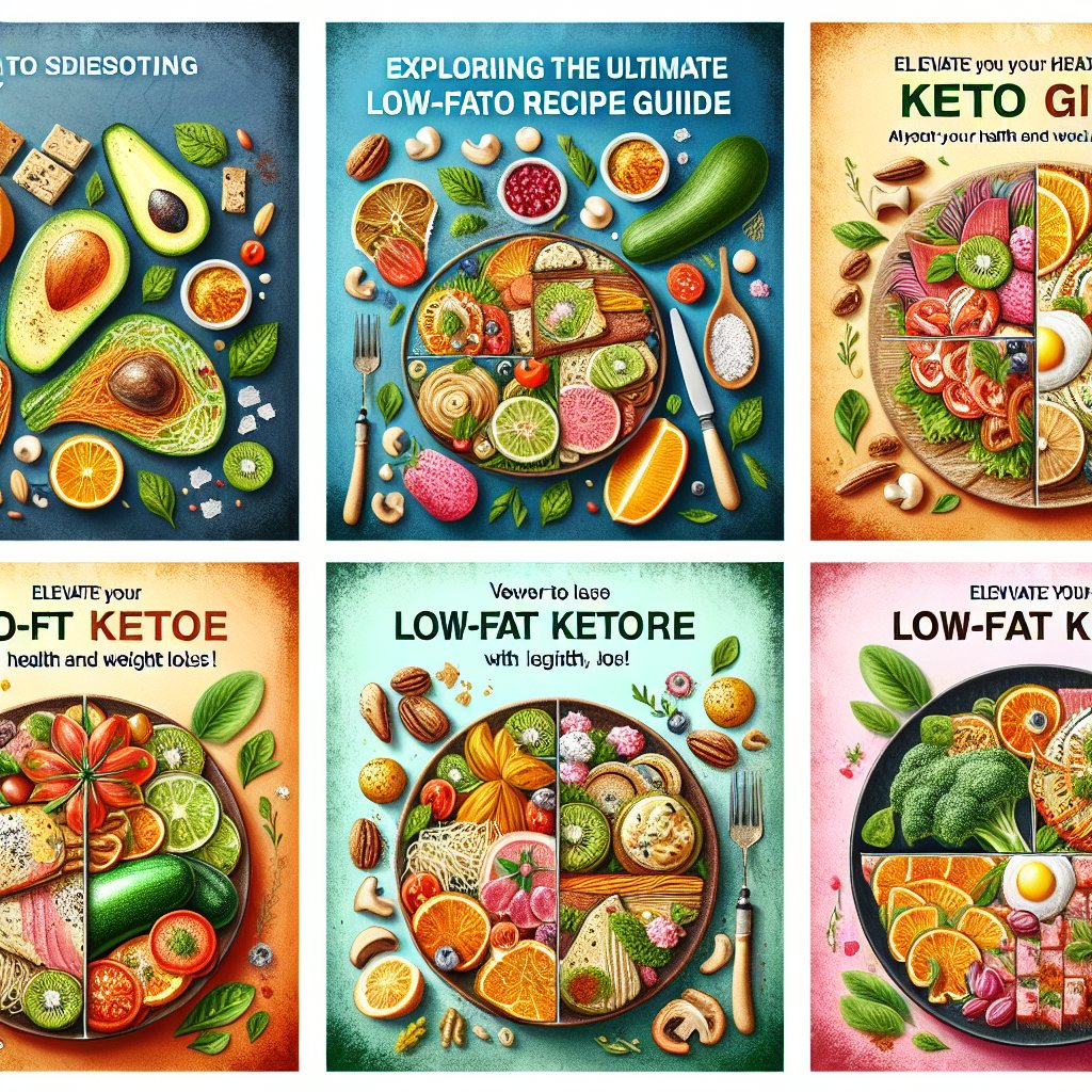 Visually appealing collage of top 5 vibrant and nutritious low-fat keto recipes