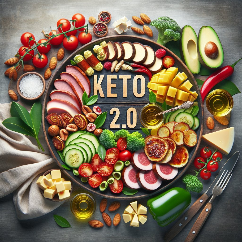 Sumptuous keto-friendly meal embodying Keto 2.0 diet principles
