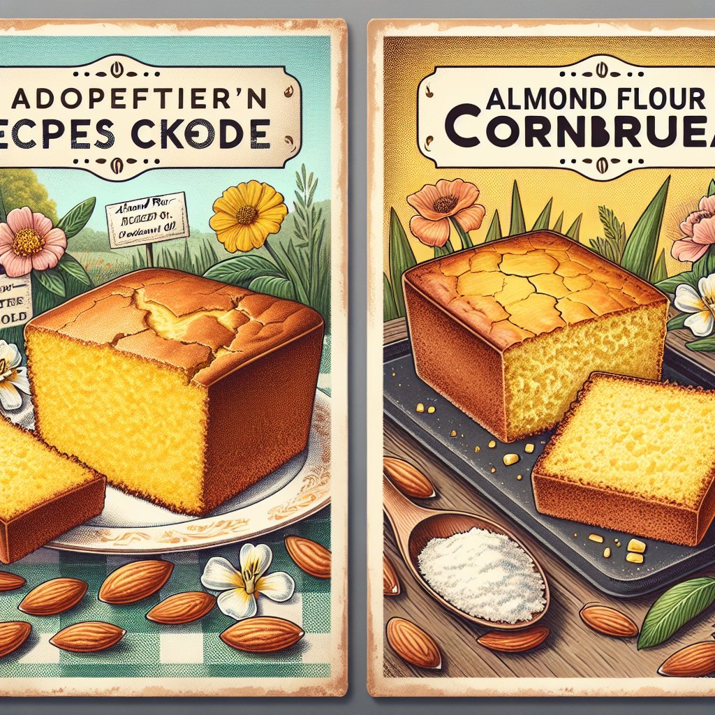 Side-by-side comparison of traditional cornbread and keto-friendly almond flour cornbread, showcasing ingredient swaps for a healthier alternative.