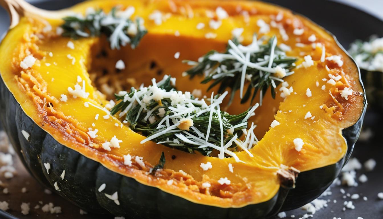 herb roasted acorn squash with Parmesan