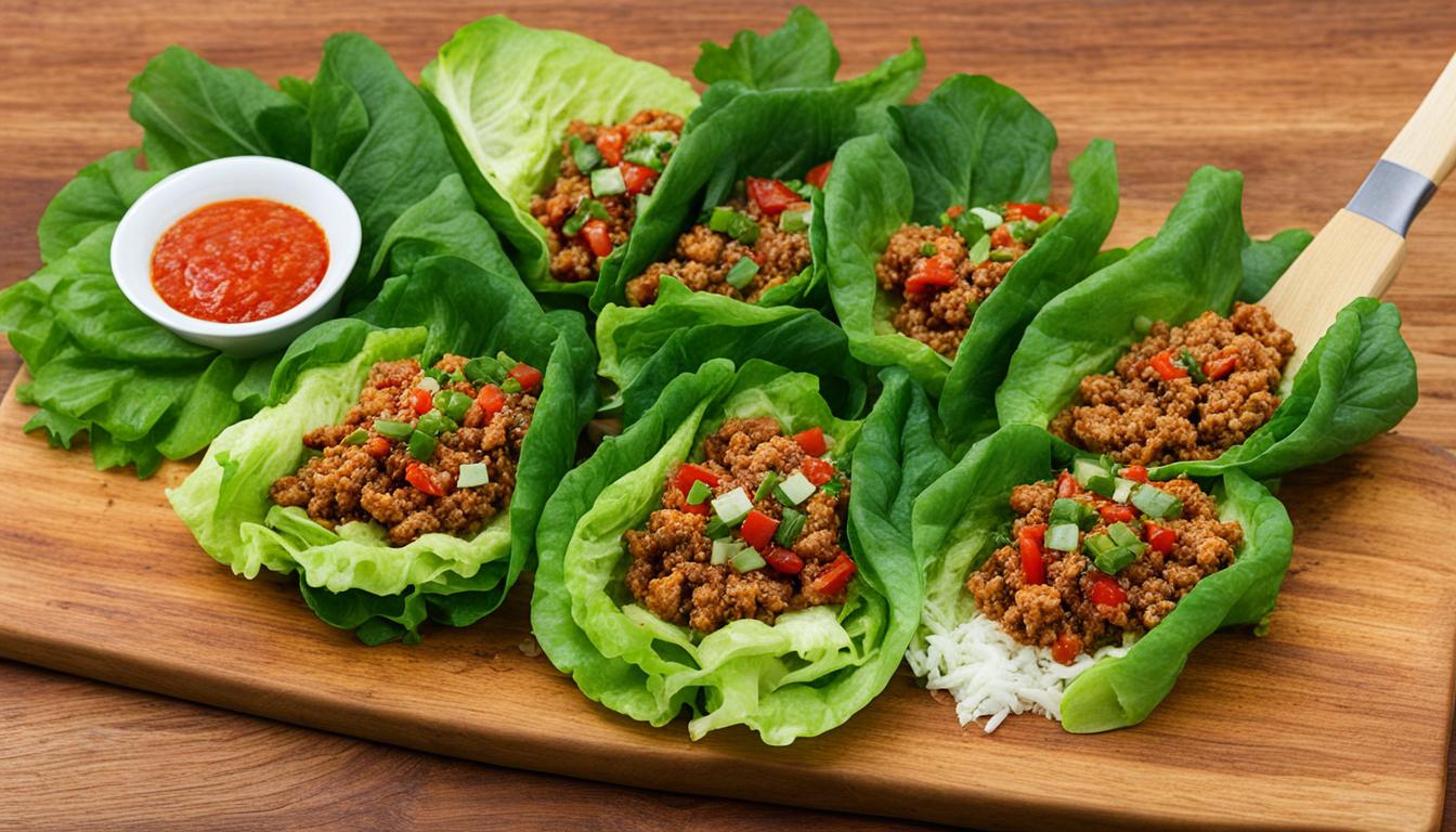 spicy ground chicken lettuce wraps