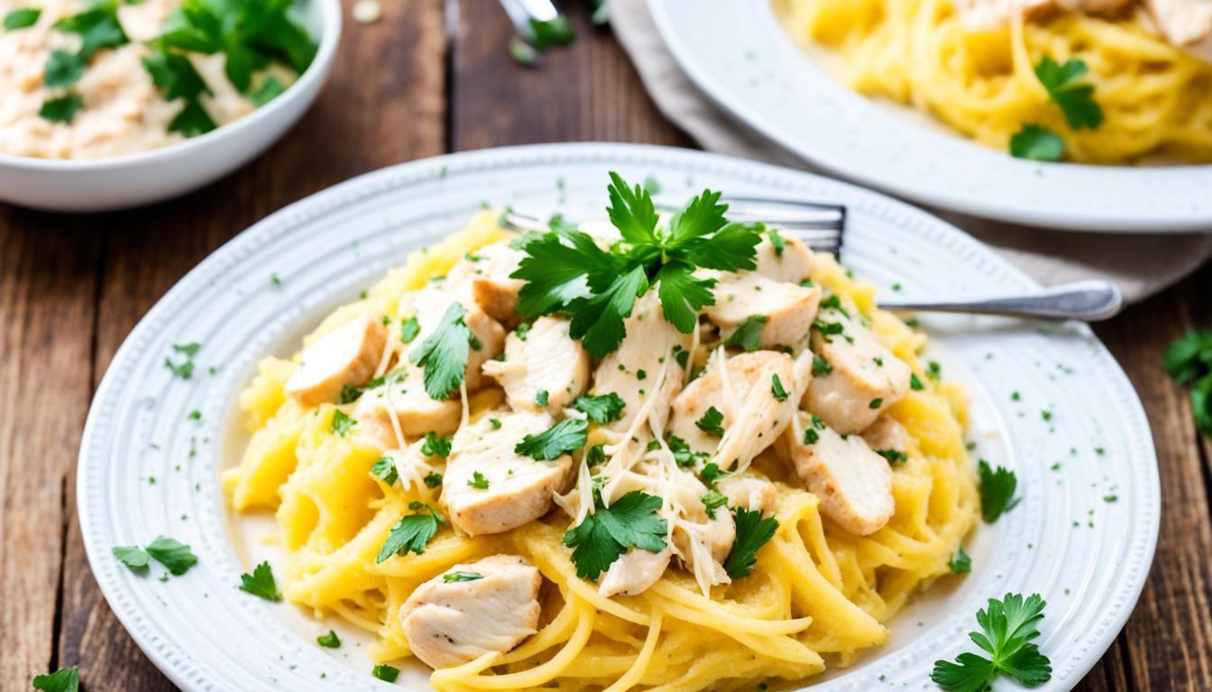 Chicken Alfredo Spaghetti Squash