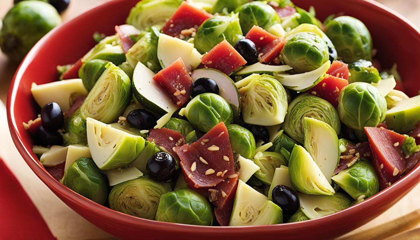 Italian antipasto Brussels sprouts salad