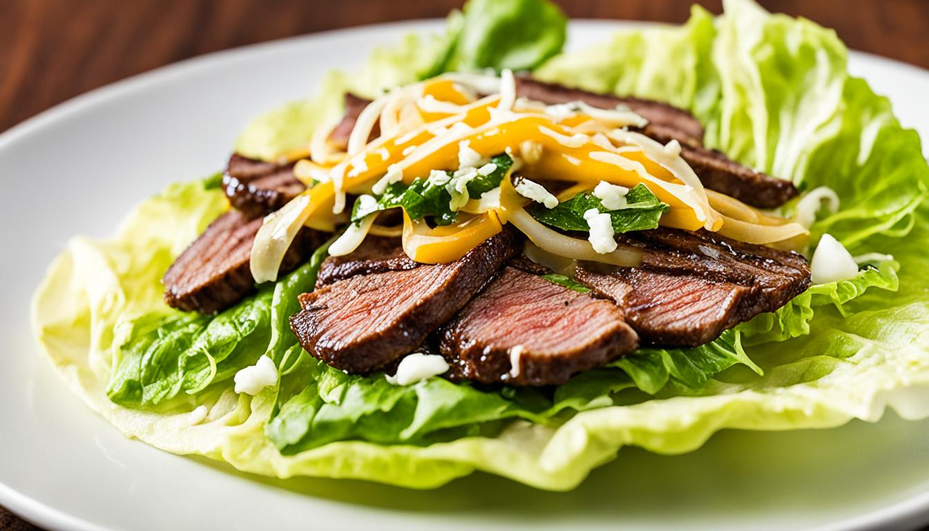 Philly cheesesteak lettuce wraps