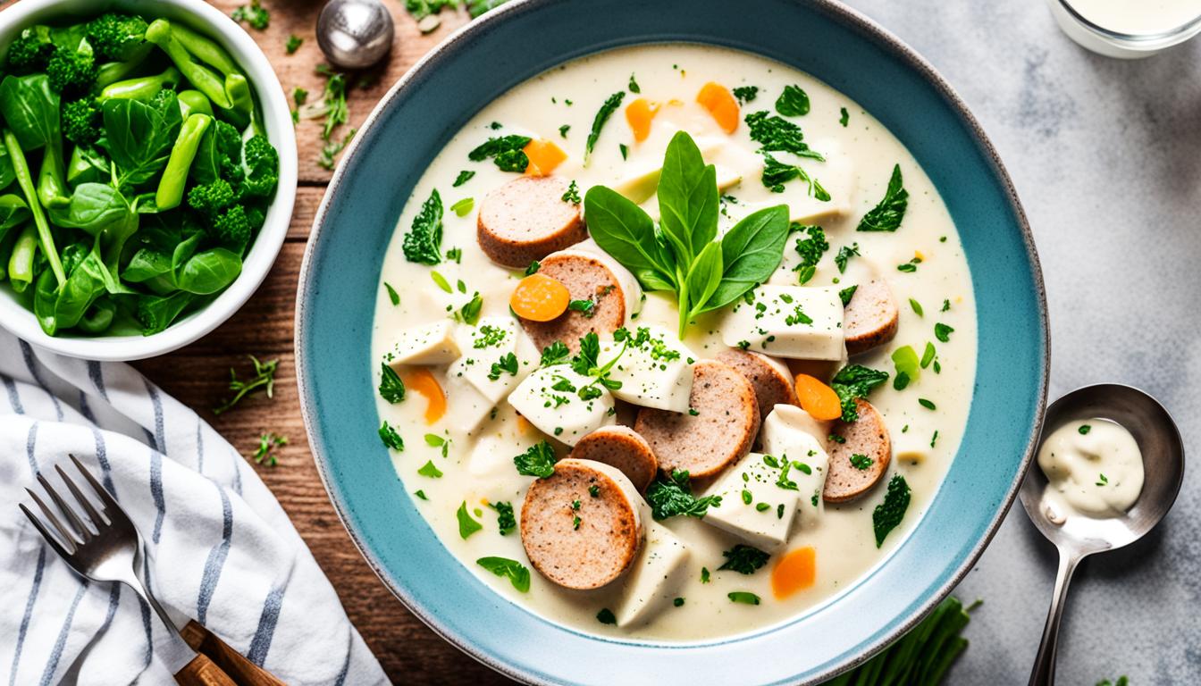 creamy keto chicken sausage soup