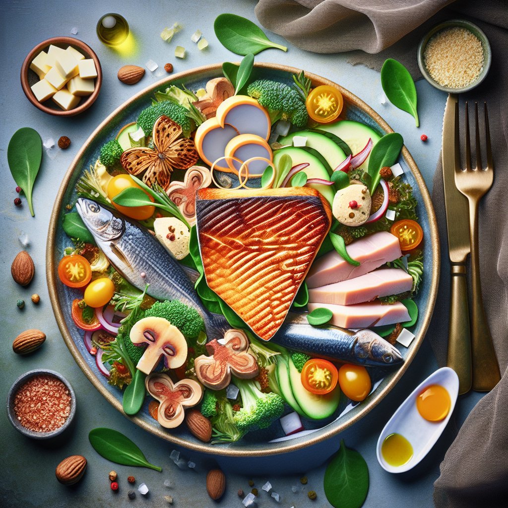 Vibrant keto salad with cod liver showcasing elegance and creativity