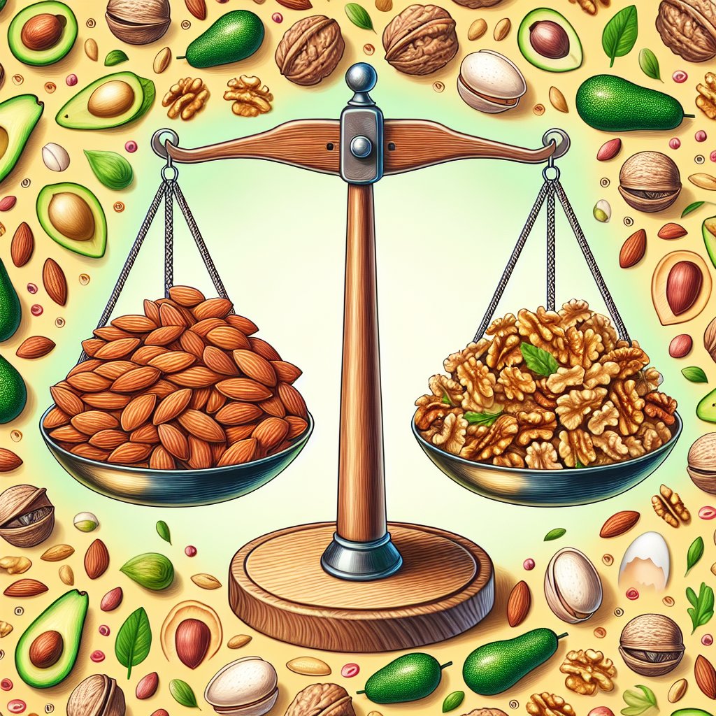 Scale comparison of almonds and other nuts for a ketogenic diet