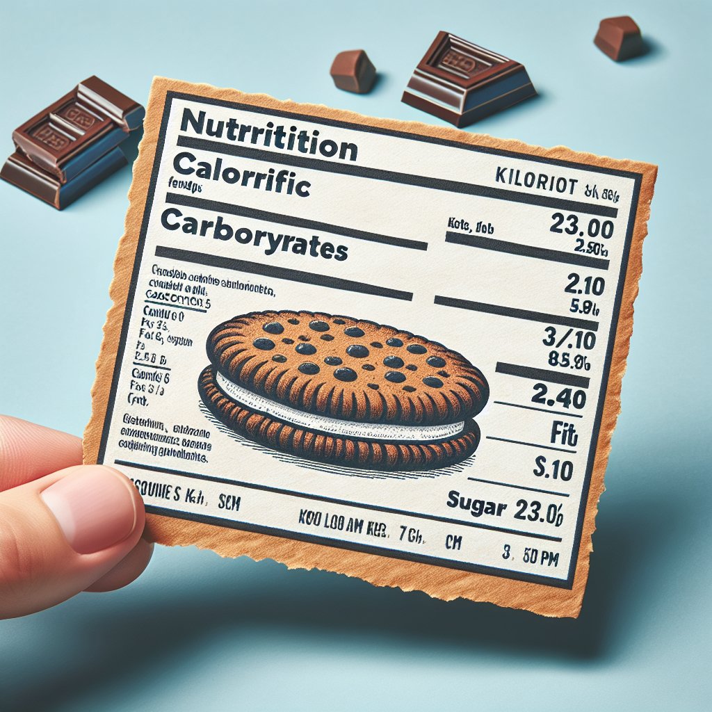 Detailed nutritional label for Oreos, with prominent display of calories, carbohydrates, fats, and sugars content