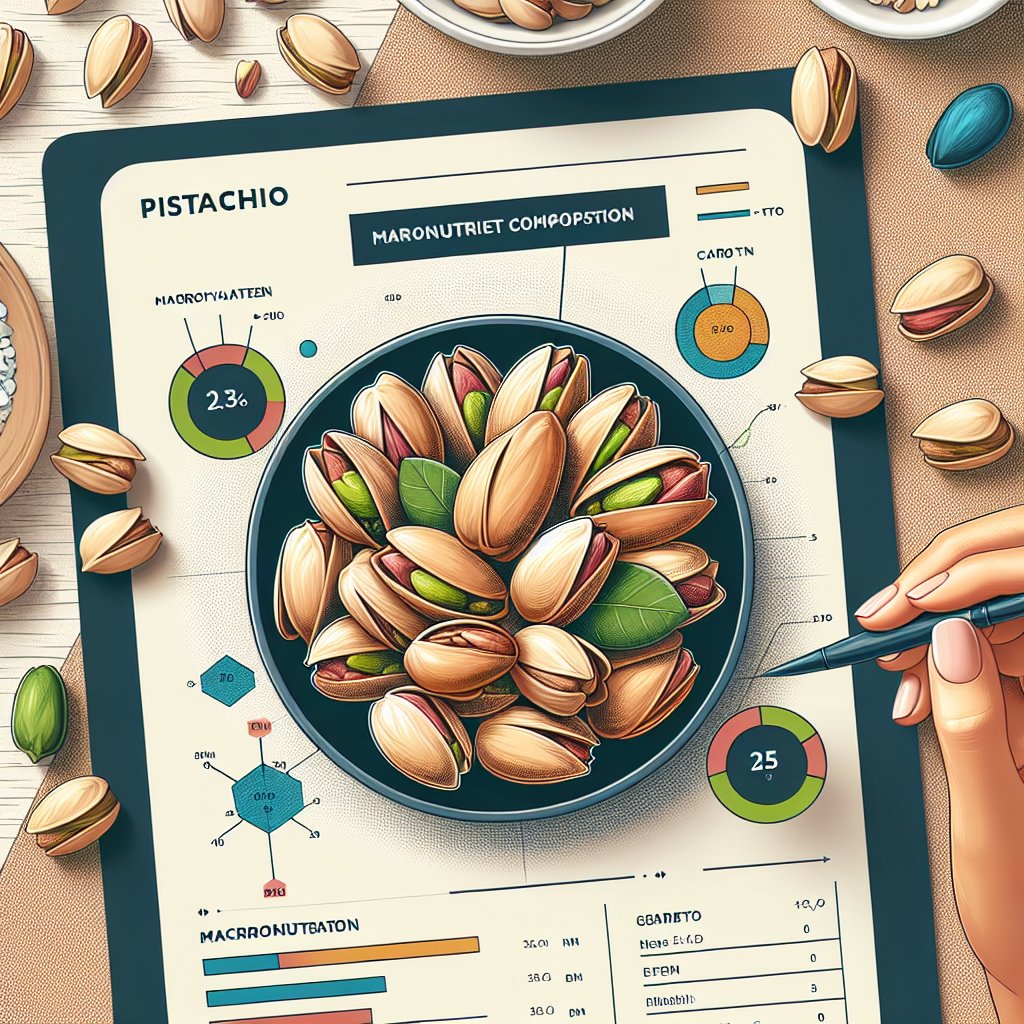 Illustration representing the carb content of pistachios and their suitability for the keto diet.