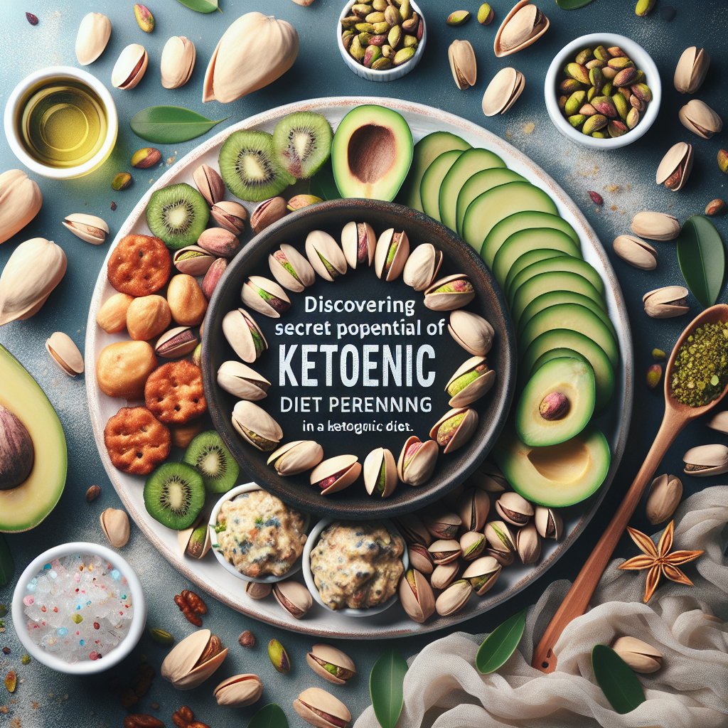 Vibrant assortment of keto-friendly snacks with pistachios as a highlight